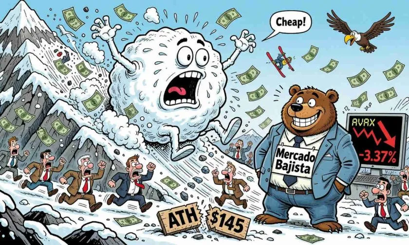 AVAX en terreno crítico: Avalanche se desploma un 3,37% y pierde el soporte de los $7