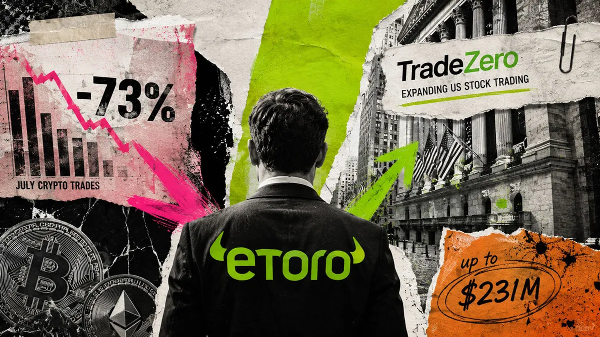 As retail crypto trades collapse 73%, eToro drops $231 million to capture active US stock traders