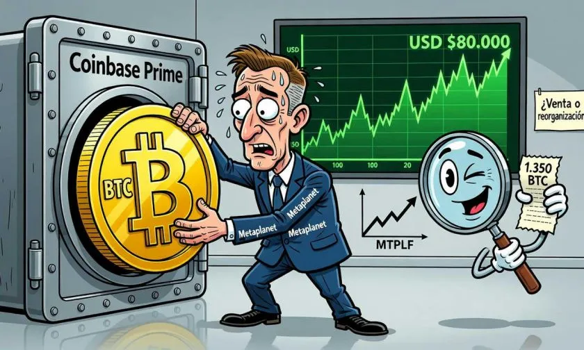 Metaplanet reaviva temores de venta tras mover 1.000 bitcoins a Coinbase
