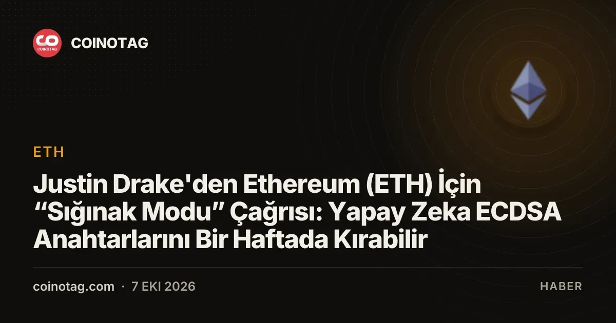 Justin Drake, Ethereum için yapay zeka riskine karşı sığınak modu öneriyor
