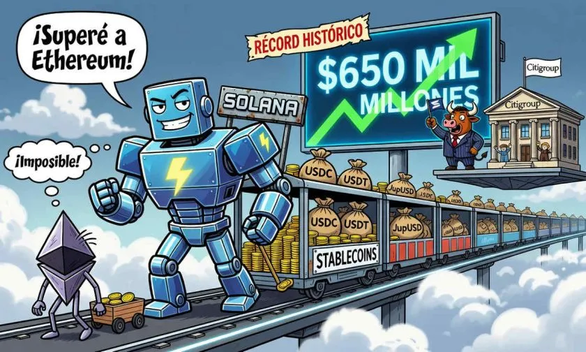 Solana lidera en stablecoins con USD $650 mil millones en febrero de 2026