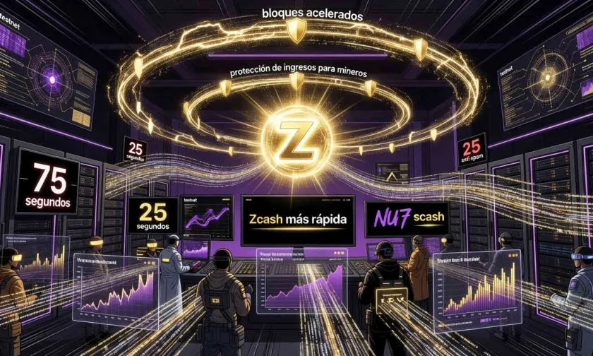 Zcash acelera su red y promete confirmaciones tres veces más rápidas tras actualización NU7