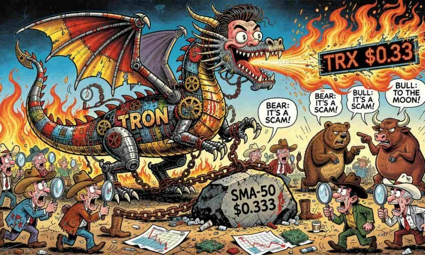 Tron se afianza sobre los $0,33 mientras el volumen cede y los inversores evalúan la ruptura