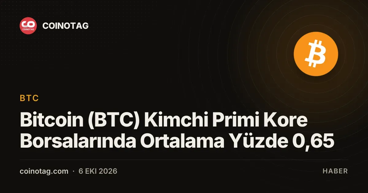 Bitcoin (BTC) Kimchi Primi Kore Borsalarında Ortalama Yüzde 0,65