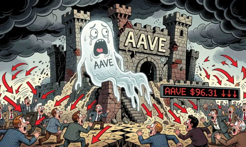 Aave se tambalea bajo los $96 mientras el volumen cae un 10%