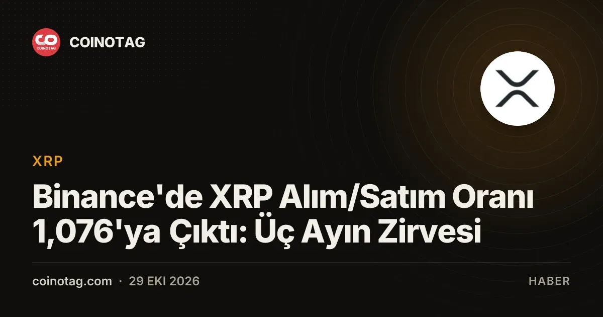 Binance'de XRP Alım/Satım Oranı 1,076'ya Çıktı: Üç Ayın Zirvesi