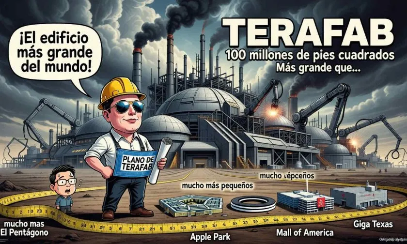 Terafab de Musk será la mayor megafábrica del mundo con 100 millones de pies cuadrados