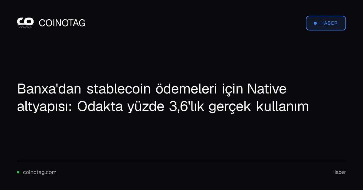 Banxa'dan stablecoin ödemeleri için Native altyapısı: Odakta yüzde 3,6'lık gerçek kullanım