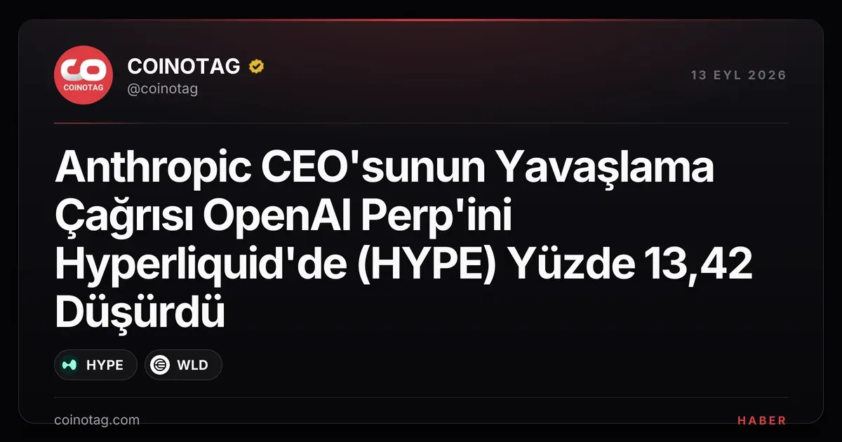 OpenAI-USDC perp'inde yavaşlama çağrısı sonrası yüzde 13,42 düşüş görüldü
