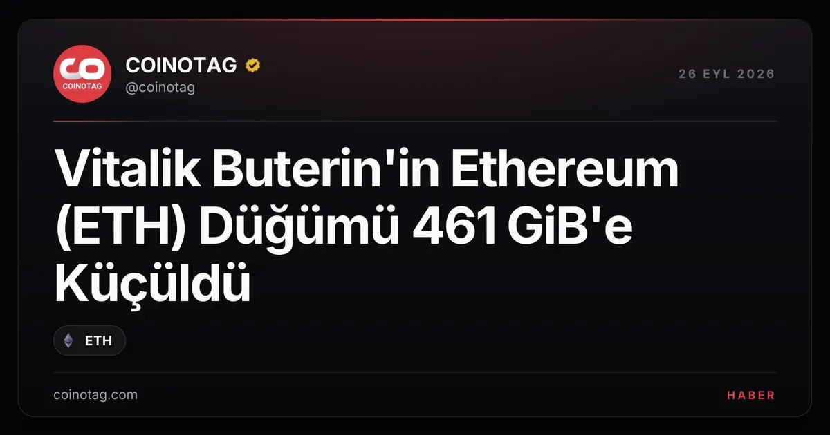 Ethereum düğümü 461 GiB'e düşerken, EIP-4444 maliyetleri azaltıyor
