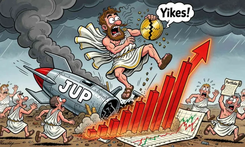 JUP cae un 4.54% y pone en peligro el soporte de los USD 0.21