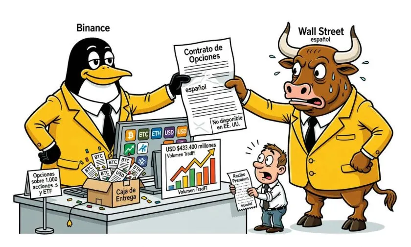 Binance lanza opciones sobre 1.000 acciones y ETF de EE. UU. para usuarios internacionales