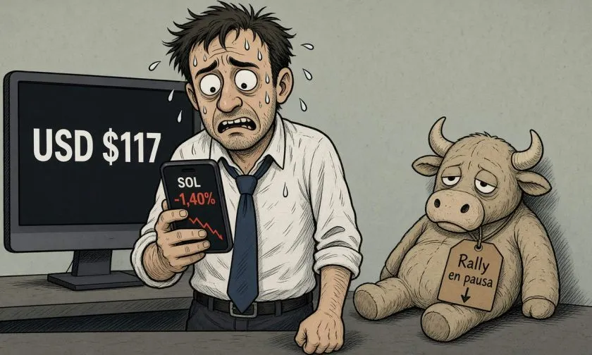 Solana retrocede 1,40% y se aferra a USD $117 tras anuncio de Alpenglow