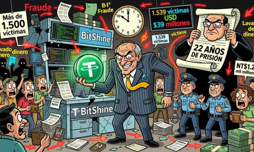 Taiwán condena a 22 años al fundador de BitShine por fraude cripto de USD $39 millones