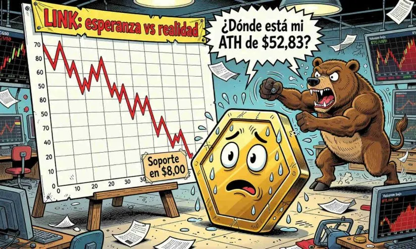 Chainlink pierde soporte en USD $8,19 y acumula pérdidas del 84% desde su ATH