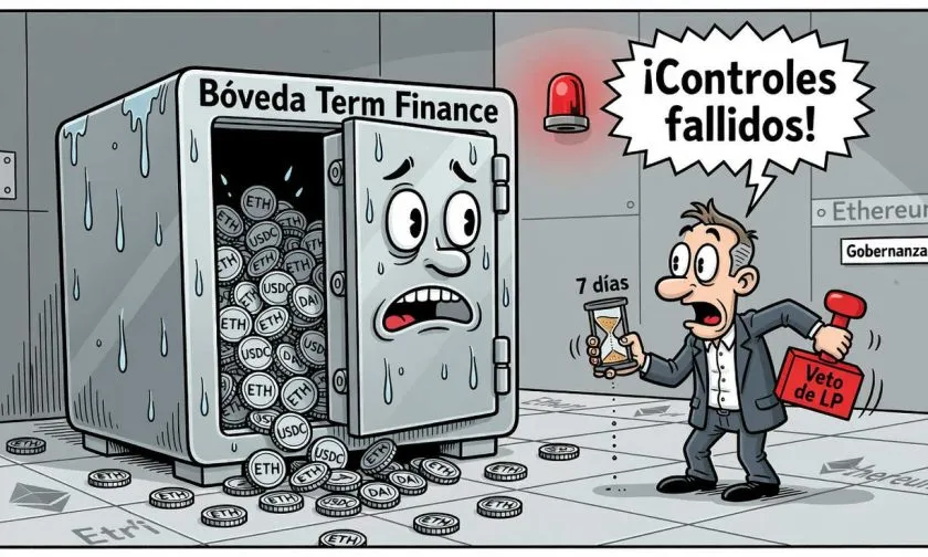 Term Finance pierde USD $8,5 millones tras un exploit de gobernanza en sus bóvedas DeFi