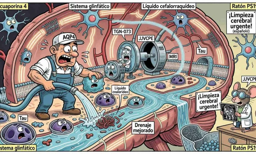 Activar la aquaporina 4 mejora el drenaje cerebral y reduce la tau en ratones