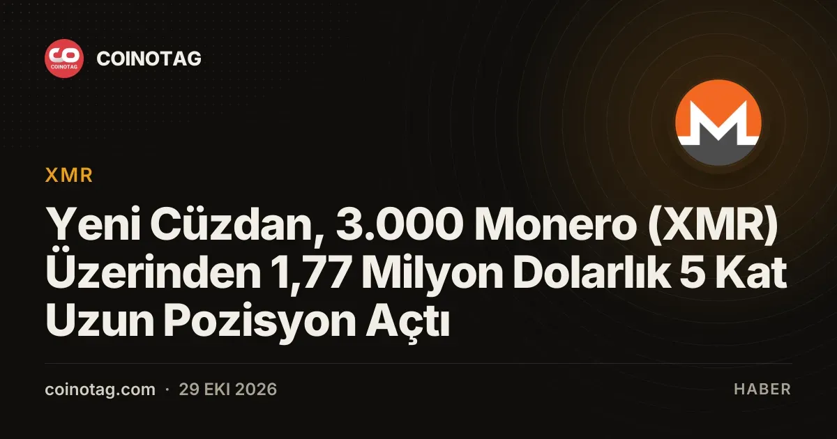 Hyperliquid'e giren yeni cüzdan 1,77 milyon dolarlık Monero uzun pozisyonu başlattı