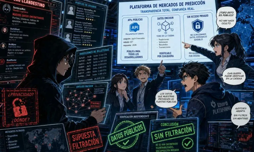 Polymarket niega hackeo y afirma que datos filtrados proviene de información pública