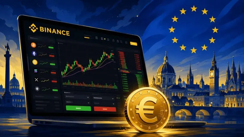 El euro apenas representa 1% del volumen de Binance mientras crece presión por MiCA