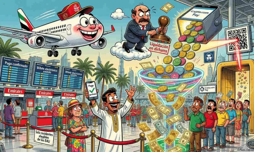 Aerolínea Emirates acepta pagos cripto por vuelos en EAU junto a Crypto.com
