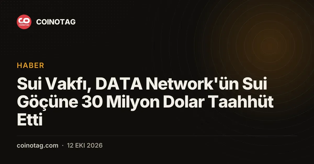 Sui Vakfi DATA Network gocune 30 milyon dolar fon ayirdi