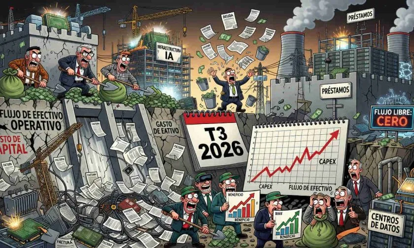 Capex de hyperscalers superaría su flujo de caja en 2026 por auge de IA