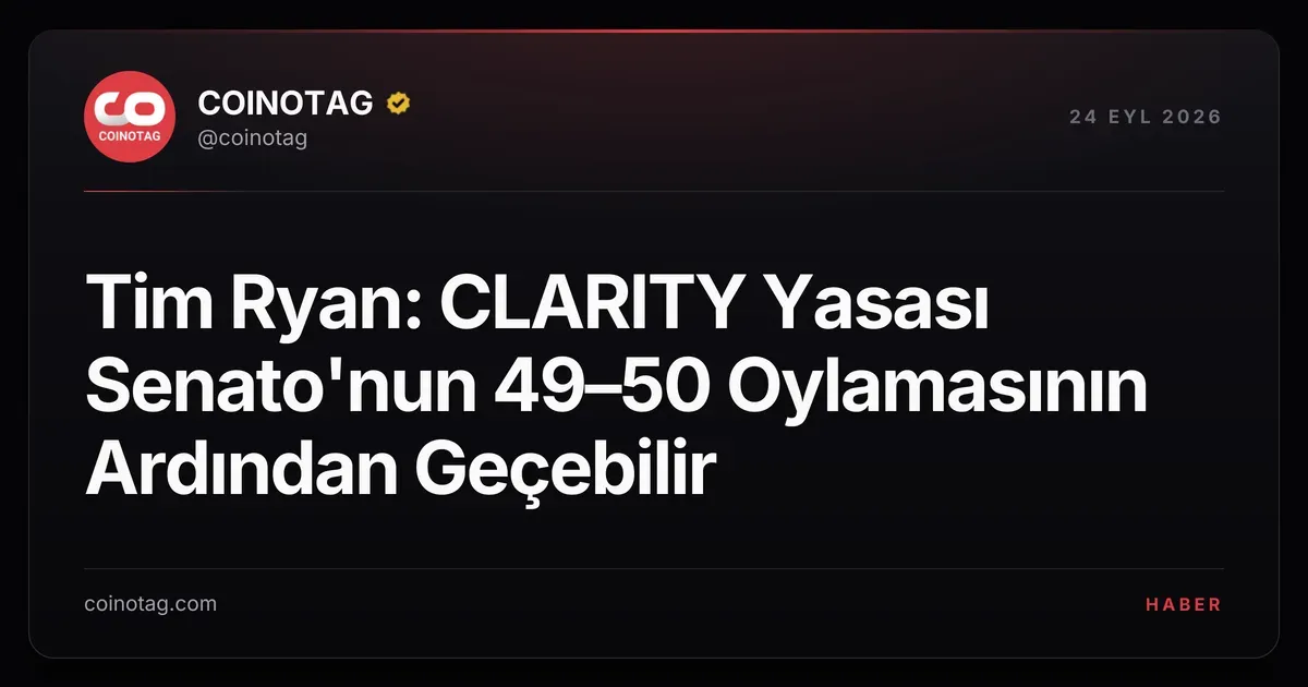 CLARITY Yasası, 49–50 oylamasına rağmen Tim Ryan'a göre geçebilir