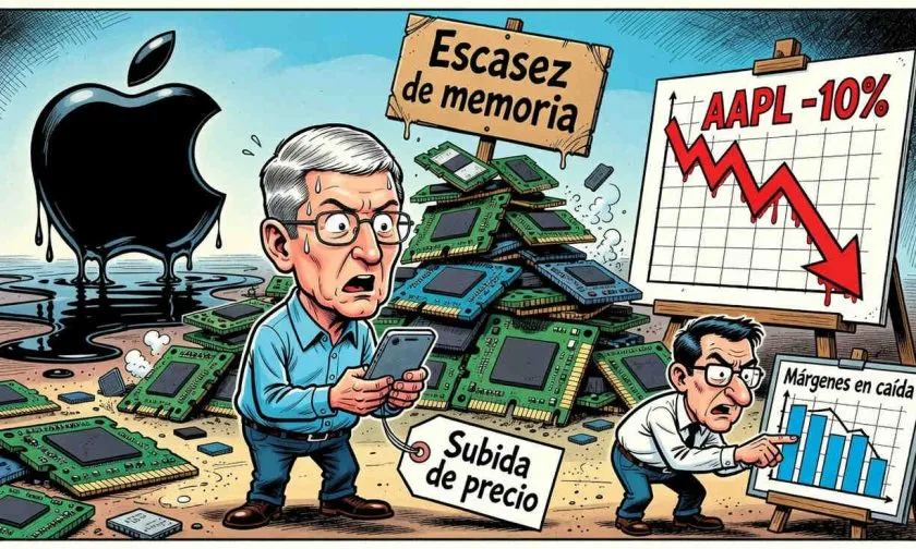 Caída de Apple: Cook advierte que la escasez de memoria golpea los resultados