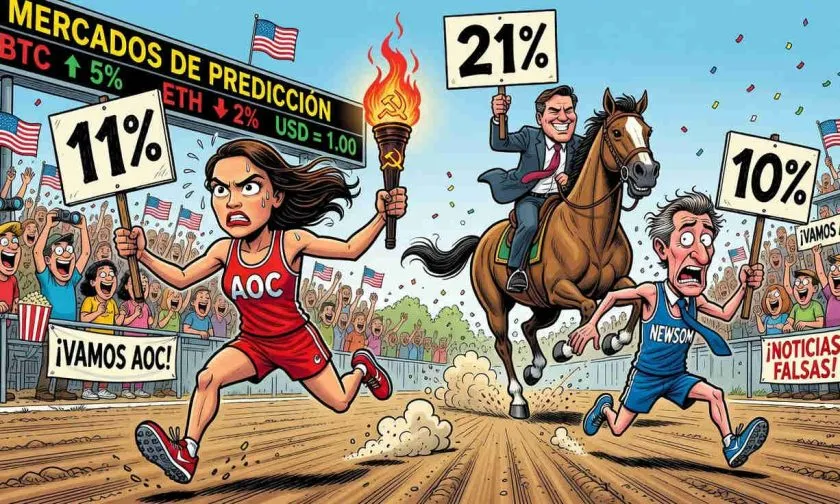 Ocasio-Cortez adelanta a Newsom en apuestas presidenciales de 2028