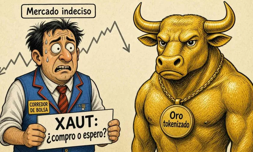 Tether Gold (XAUT) mantiene volumen alto sin dirección clara mientras oro tokenizado espera