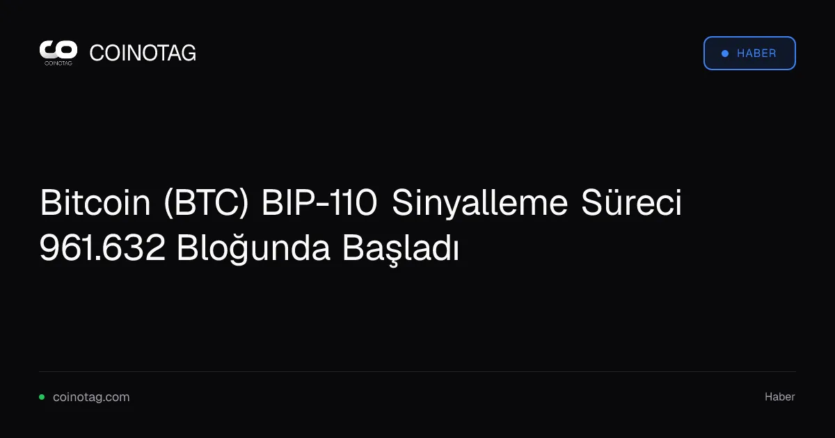 Bitcoin (BTC) BIP-110 Sinyalleme Süreci 961.632 Bloğunda Başladı