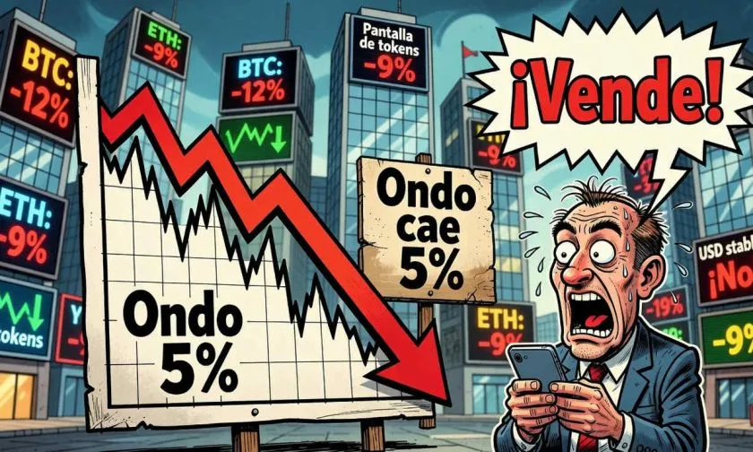 Ondo cae 5,5% y pierde soporte clave en medio de presión vendedora