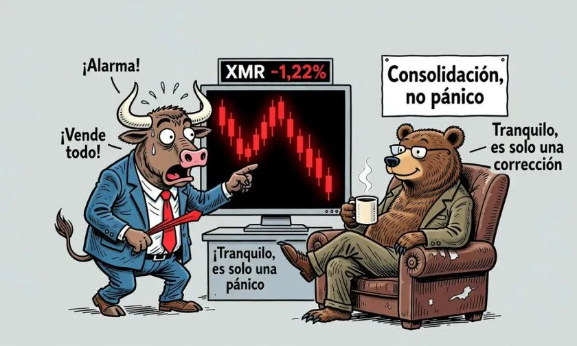 Monero (XMR) registra ligera caída del 1,22% tras racha alcista histórica