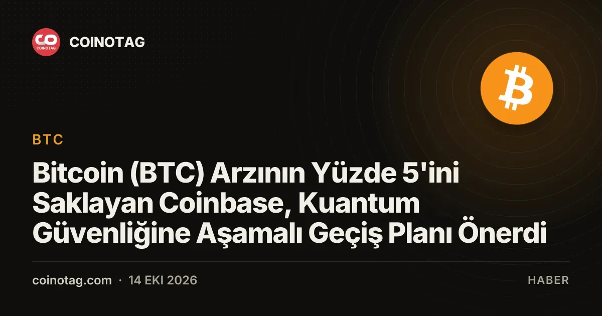 Bitcoin (BTC) Arzının Yüzde 5'ini Saklayan Coinbase, Kuantum Güvenliğine Aşamalı Geçiş Planı Önerdi