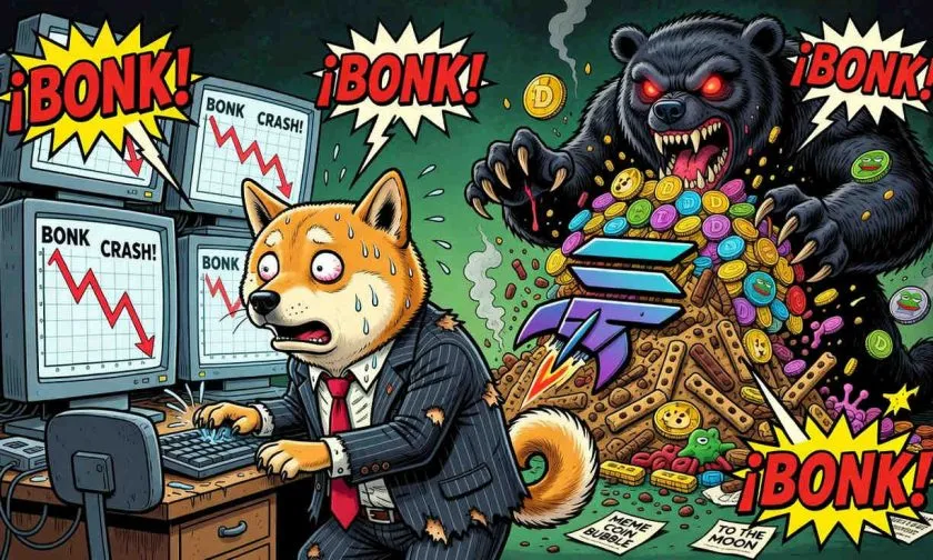 BONK colapsa un 11,68% con volumen récord: ¿fin del ciclo bajista?