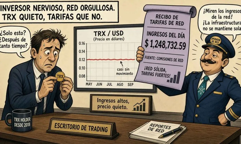 La actividad moderada de la red TRX coincide con un volumen inferior al promedio
