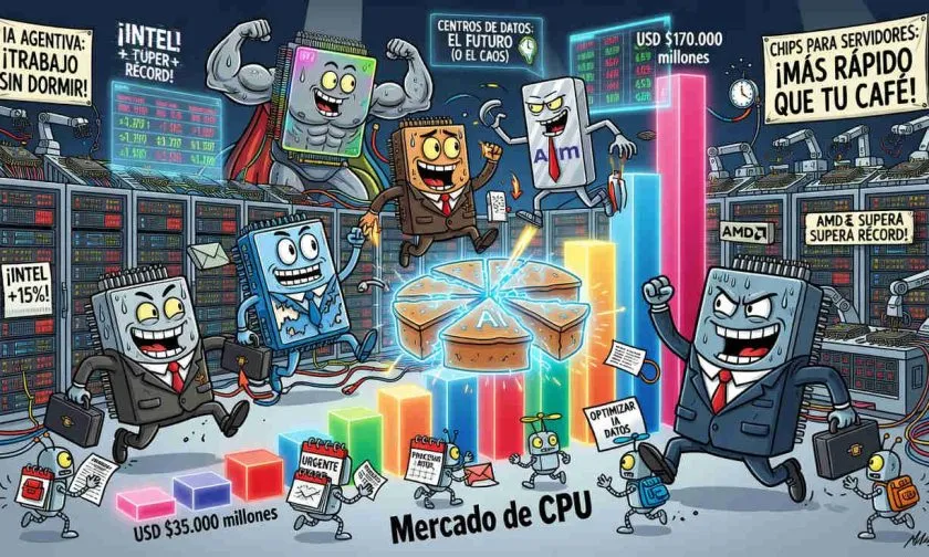 Mercado de CPU para servidores crecería 5 veces hacia 2030 por auge de la IA agentiva