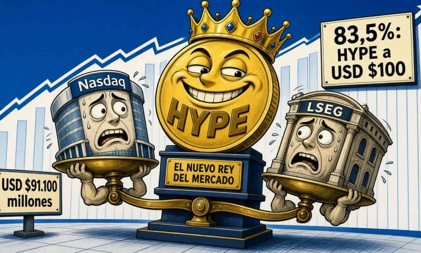 Hyperliquid alcanza una valoración de USD $91.100 millones y supera a Nasdaq y LSEG