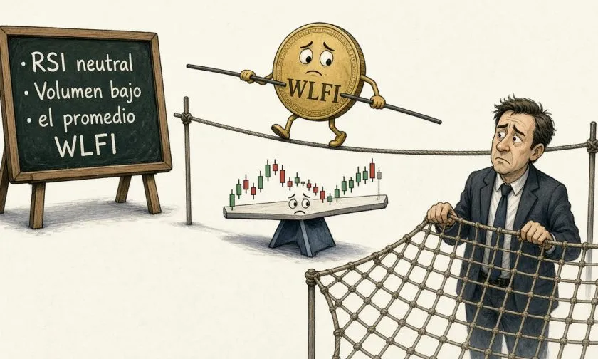 WLFI opera en 0,0569609 dólares con volumen bajo y señales técnicas mixtas
