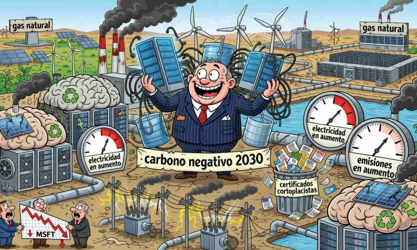 Microsoft eleva 25% sus emisiones en 2025 por auge de centros de datos para IA