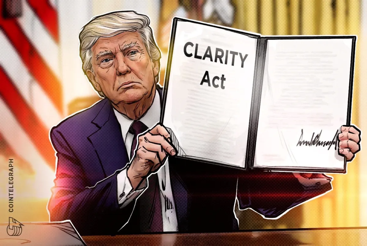 Trump destaca importância da Lei CLARITY para o mercado cripto e EUA