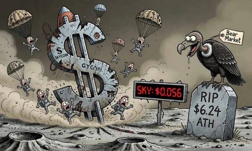Skycoin (SKY) al borde del colapso: desplome del 99% desde su máximo histórico