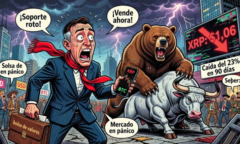 XRP cae a USD $1,06 con una pérdida del 1,45% en 24 horas, señales mixtas en el mercado