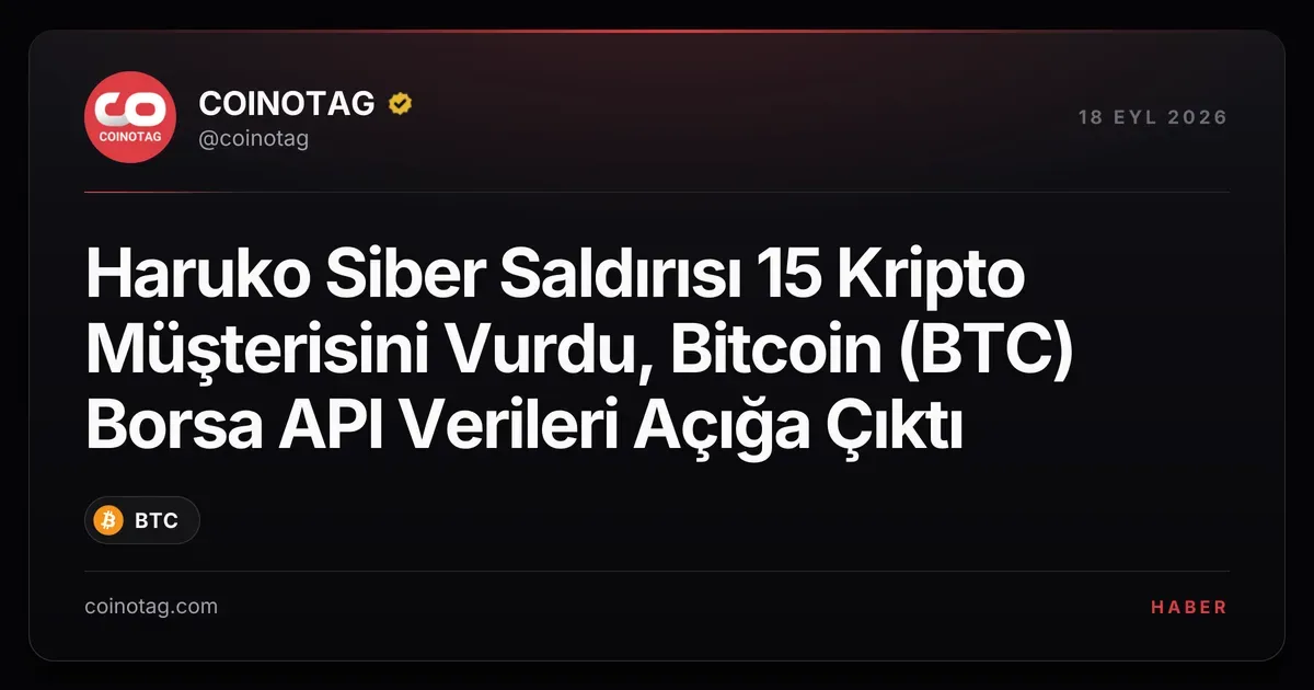 Haruko Siber Saldırısı 15 Kripto Müşterisini Vurdu, Bitcoin (BTC) Borsa API Verileri Açığa Çıktı