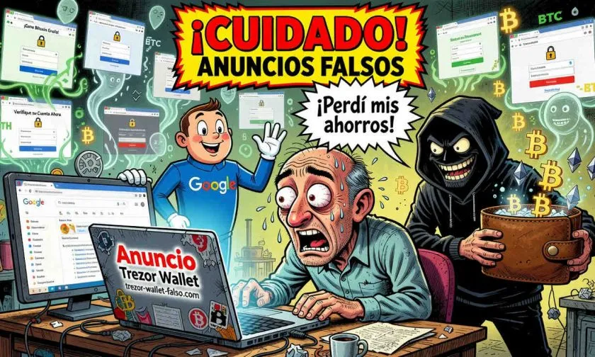 Estafa en Google hace perder ahorros de toda la vida a un usuario de Trezor