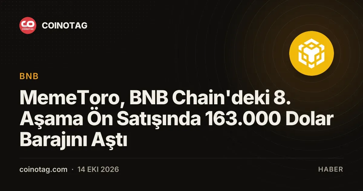 MemeToro, BNB Chain'deki 8. Aşama Ön Satışında 163.000 Dolar Barajını Aştı
