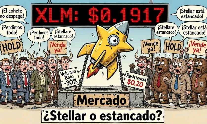 Stellar ($XLM) se aferra a los $0,19 mientras el volumen se desploma un 30% en 24 horas