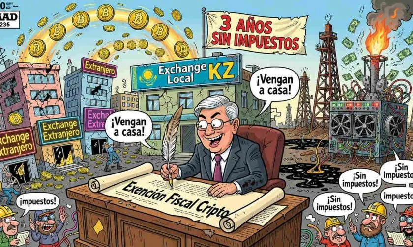 Kazajistán ofrece exención fiscal de tres años para atraer cripto a exchanges locales
