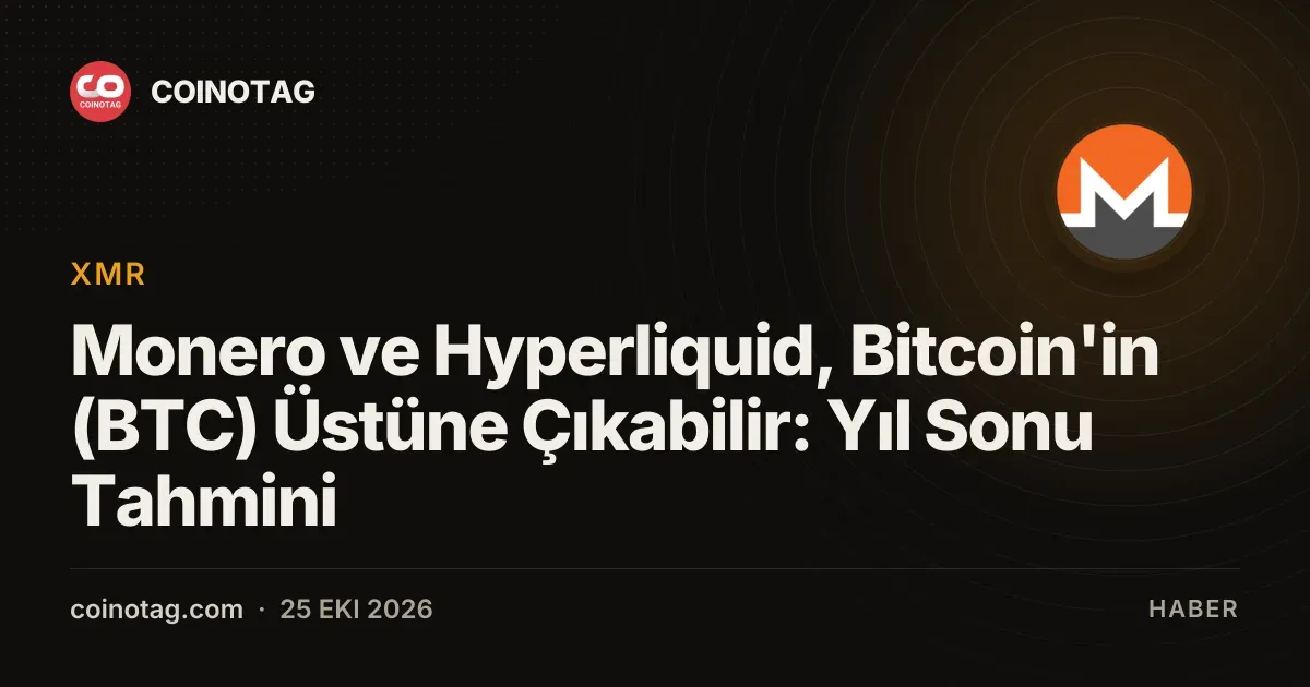 Monero ve Hyperliquid, yil sonu tahmininde Bitcoin'in onune yerlesiyor